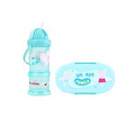Peppa Pig Lunch Box, Sipper ‘n’ Snacker Bottle Multi Compartment Storage Kids Lunch Box, Side Clip Closure, BPA Free, Microwave/Dishwasher Safe (2, Blue)