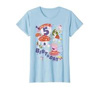 Peppa Pig Magical 5th Birthday T-Shirt, Women, Baby Blue, XX-Large
