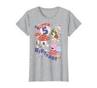 Peppa Pig Magical 5th Birthday T-Shirt, Women, Heather Grey, 3X-Large
