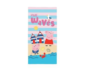 Peppa Pig Make Waves Cotton Beach Towel In Pink Pink