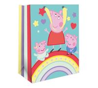 Peppa Pig Medium Gift Bag, Happy Birthday Gift, Generic Celebration, Evie and George, Cute Cartoon Design