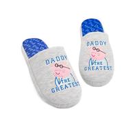 Peppa Pig Slippers For Men | Adults Grey Slip On House Shoes | Christmas Gifts for Daddy 7-8 UK