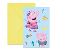 Procos - Peppa Pig Messy Play Envelope Invitations in FSC Paper, 6 Pieces, PR94113