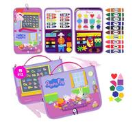 Peppa Pig Montessori Busy Board - Preschool Learning Fun with Alphabet & Numbers, Ideal Educational Travel Toy for 3-4 Year-Olds