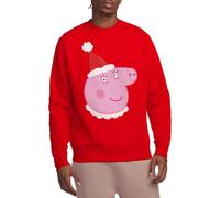 Peppa Pig Mummy Pig Santa Hat Unisex Sweatshirt, Red, Small