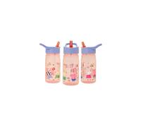 Peppa Pig Nostalgia Water Bottle with Flip up Straw, 400ml, Pink