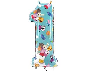 Peppa Pig Number 1 Shape Uninflated Helium Balloon