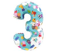 Peppa Pig Number 3 Shape Uninflated Helium Balloon