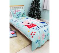 Peppa Pig Official Merchandise Kids Kids Snowman Duvet Cover Pillow Case Set (UK Single) (Blue)