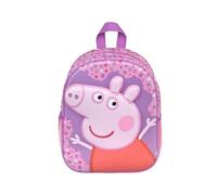 Peppa Pig Officially Licensed 3D Kids Backpack - Large Main Compartment, Mesh Side Pockets, Padded Adjustable Straps, Front 3D Panel, Durable Polyester School Bag