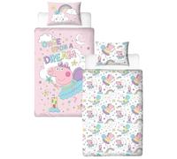 Peppa Pig Officially Licensed Bedtime Design Single Duvet Cover Set | Reversible 2 Sided Bedding Including Matching Pillow Case | Perfect For Kids Bedroom | Polycotton