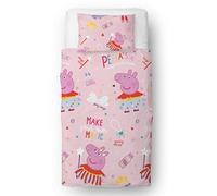 Peppa Pig Officially Licensed Single Duvet Cover Set | Magic Bedroom Range | Reversible 2 Sided Magic Design with Matching Pillowcase, Polyester, Pink