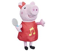 Peppa Pig Singing Peppa Soft Toy with Red Glitter Dress and Bow Sings 3 Songs