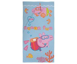 Peppa Pig Pa Pig Ocean Fun Towel Sky Blue/pink (One Size)
