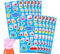 Peppa Pig Party Favors for Boys & Girls Bundle ~ 12 Pack Peppa Pig Sticker Sheets for Kids Birthday Party Goodie Bags | Peppa Pig Party Supplies