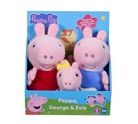 Peppa Pig Peppa, George and Evie 3-Pack, Preschool Plush Soft Toys