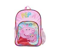 Peppa Pig Girls Backpack - Pink Rainbow School Bag Kids Nursery Rucksack with Front Pocket and Mesh Side Pocket.