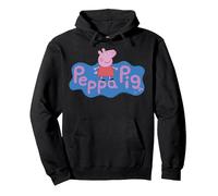 Peppa Pig Peppa Logo Pullover Hoodie, Adult Unisex, Black, Large