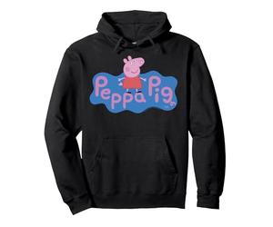 Peppa Pig Peppa Logo Pullover Hoodie, Adult Unisex, Black, X-Large