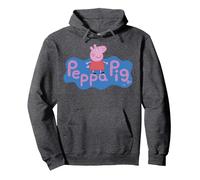 Peppa Pig Peppa Logo Pullover Hoodie, Adult Unisex, Dark Heather Grey, X-Large