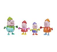 Peppa Pig Peppa's Club Family Wintertime Figure 4-Pack Toy in Cold-Weather Outfits, Ages 3 and Up