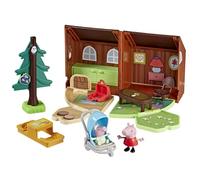 Peppa Pig Peppa's Travels: Cabin Adventure Playset with Fold-Up House and 2 Figures, Includes Baby Evie, Preschool Toys for Girls and Boys Aged 3+
