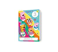 Danilo Promotions Limited Danilo Promotions Ltd Official Peppa Pig Birthday Card, Personalise any name and age with stickers included, Mutliple Colours, PG048/2,Multi,9 x 6 cm