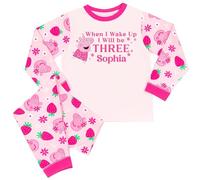 Peppa Pig Personalised Girls Birthday Pyjamas When I Wake Up Age PJs (Peppa WIWU, 1-2 Years) Pink