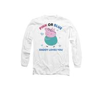 Peppa Pig Pink Or Blue Daddy Pig Loves You Long Sleeve T Shirt, White Hasbro White M