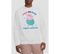 Peppa Pig Pink Or Blue Daddy Pig Loves You Sweatshirt, White Hasbro White XXL