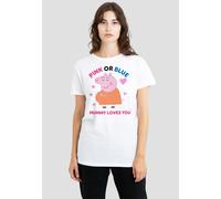 Peppa Pig Pink Or Blue Mummy Pig Loves You T Shirt, White Hasbro White L