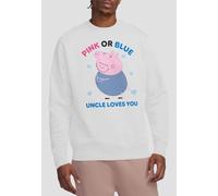 Peppa Pig Pink Or Blue Uncle Pig Loves You Sweatshirt, White Hasbro White M