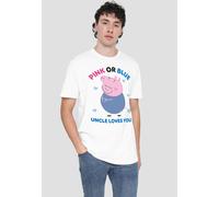 Peppa Pig Pink Or Blue Uncle Pig Loves You T Shirt, White Hasbro White XXL