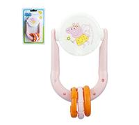 Peppa-Pig Pink Rattle Teether 10.5cm, Developmental Multi-Sensory Toy, Soothing Relief Little Nursery Girls Gift 3+M (Pink)