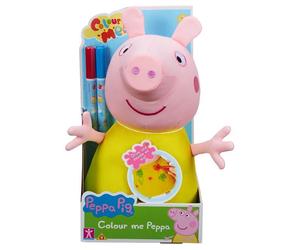 Peppa Pig Plush Colour Me Soft Toy with 2 Pens Machine Washable 30cm Tall 3+ Yrs