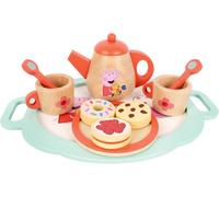 Peppa Pig Wooden Play Set for Toddlers Age 3+, Play Set for Pretend Play, Party Set for Children, Durable Wooden Kitchen Toys, Fun Set for Toddlers and Kids (Tea Set)