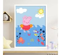 Peppa Pig Print - Peppa Ocean Swimming Poster Wall Art (29.7cm x 42cm - A3)