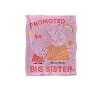 Peppa Pig Promoted To Big Sister Silky Touch Blanket 50" x 60" Hasbro White One Size