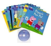Peppa Pig Purple Bag 10 Books Collection Set including CD (Peppa's Painting,Museum,Time Capsule,Power Cut, Grandpa Pig's Lawnmower,Library,Rock Pools,Peppa's Lunch, School Project & Peppa's Pen Pal)