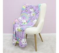 Peppa Pig Rainbow Fleece Throw - Purple - 150x100cm