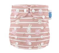 Peppa Pig Reusable Cloth Nappy All-in-One Washable Eco Nappy with Adjustable Fit | Double Leg-Leak Protection, Soft & Absorbent | Baby to Toddler Potty Training (One Size) (Blush Stripe)