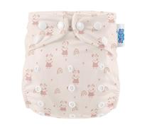 Peppa Pig Reusable Cloth Nappy All-in-One Washable Eco Nappy with Adjustable Fit | Double Leg-Leak Protection, Soft & Absorbent | Baby to Toddler Potty Training (One Size) (Peppa Pink Rainbow)
