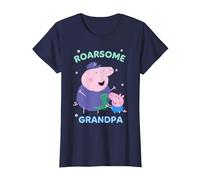 Peppa Pig Roarsome Grandpa Pig T-Shirt, Women, Navy Blue, Small