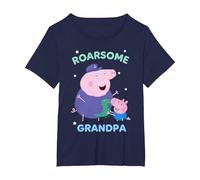 Peppa Pig Roarsome Grandpa Pig T-Shirt, Women's Plus, Navy Blue, 5X
