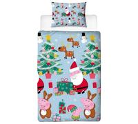 Peppa Pig Santa Reversible Duvet Set in Blue | Size: Single Peppa Pig Blue Single