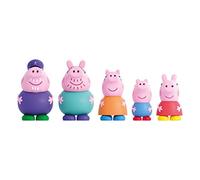 Peppa Pig - Set of 5 Peppa Pig Bath Figures - Water and Bath Toys - Includes Mom, Papa, Grandpa, George and Peppa (DeQube 919D00048)