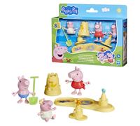 Peppa Pig Siblings Beach Day Playset with 3 Figures and 5 Accessories, Includes Baby Evie, Preschool Toys for Girls and Boys Ages 3 and Up