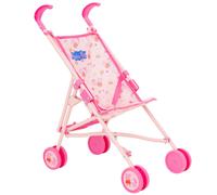 Peppa Pig Single Pink Stroller | Children's Baby Doll Buggy with Peppa Pig Pattern | Umbrella Fold Pushchair Toy for Kids | Role Play Toy Dolls