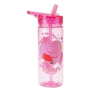 Peppa Pig 'Sisters Together Forever' Official Licensed Kids Water Bottle 580ml - Pink Straw Bottle with Flip Lid, Leakproof BPA-Free Drink Bottle for School & Travel