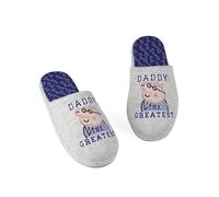 Peppa Pig Slippers for Men | Adults Grey Slip On House Shoes for Daddy